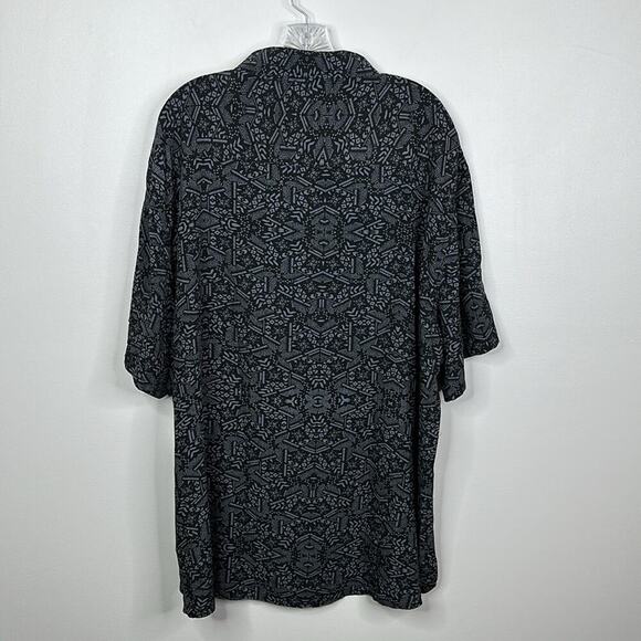 Johnny Bigg Men's 1XL Big & Tall Tribal Print Button Up Shirt in Charcoal - Picture 5 of 6